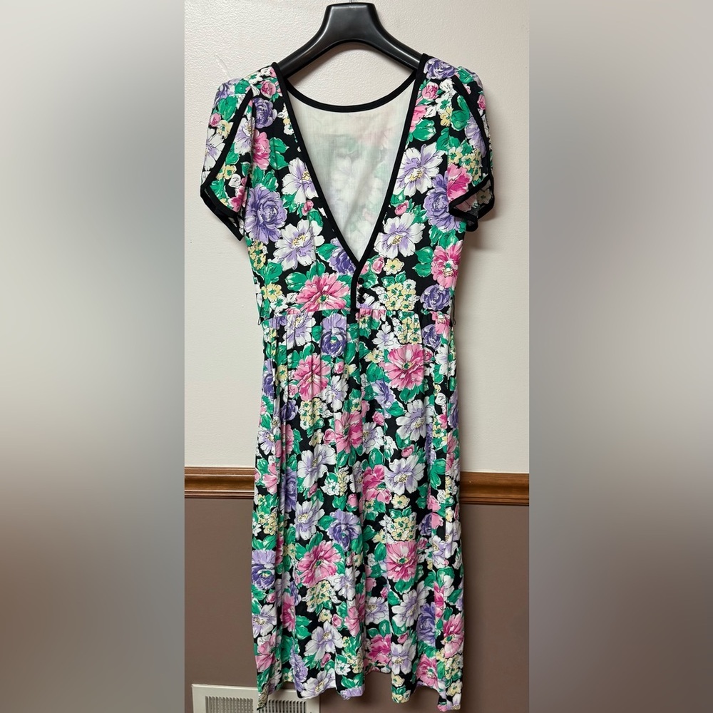 vintage 1980s Lanz Originals floral midi dress Sz 14
